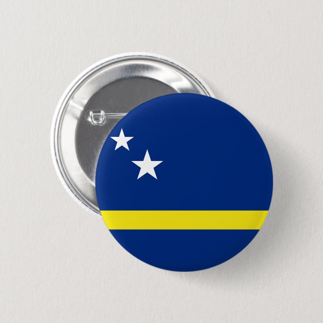 Flag of Curacao 2 Inch Round Button (Front & Back)