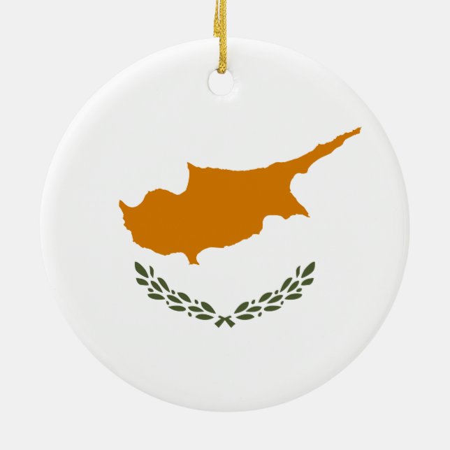 Flag of Cyprus (Greek Cypriot) Ceramic Ornament (Back)