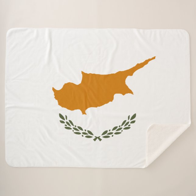 Flag of Cyprus (Greek Cypriot) Sherpa Blanket (Front (Horizontal))