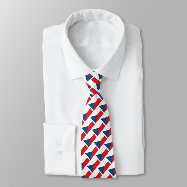 Flag of Czech Republic Pattern Tie (Tied)