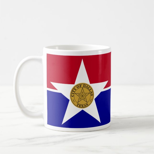 Flag of Dallas, Texas Coffee Mug (Left)
