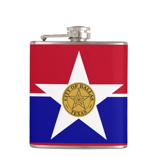 Flag of Dallas, Texas Flask (Front)