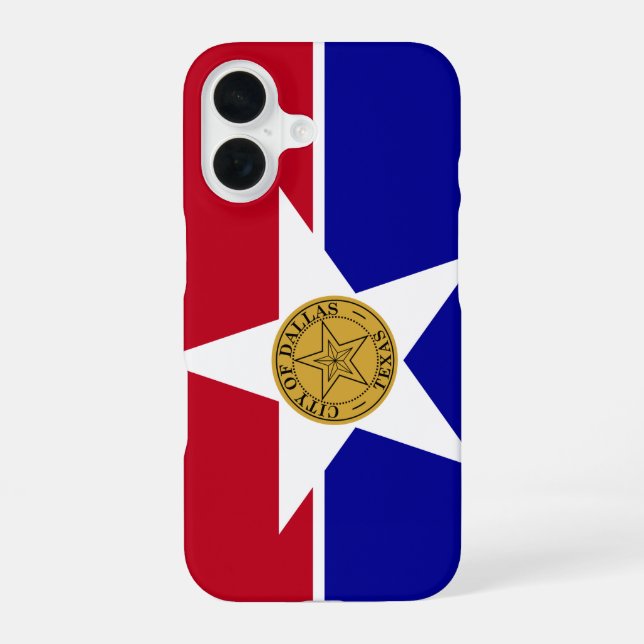 Flag of Dallas, Texas iPhone 16 Case (Back)