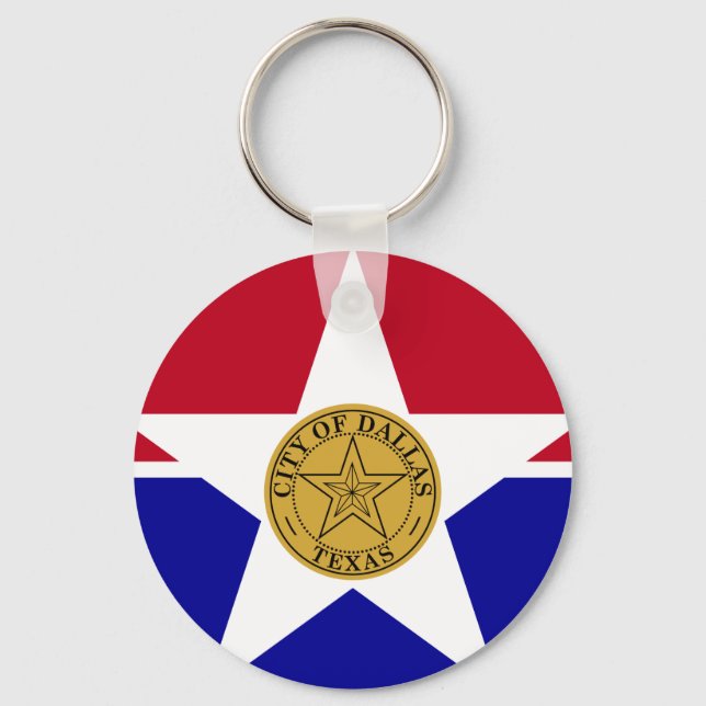 Flag of Dallas, Texas Keychain (Front)