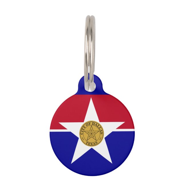 Flag of Dallas, Texas Pet ID Tag (Front)