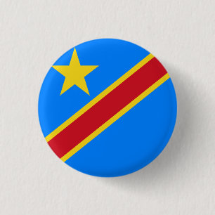 Flag of Democratic Republic of the Congo 1 Inch Round Button