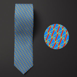 Flag of Democratic Republic of the Congo Pattern Tie
