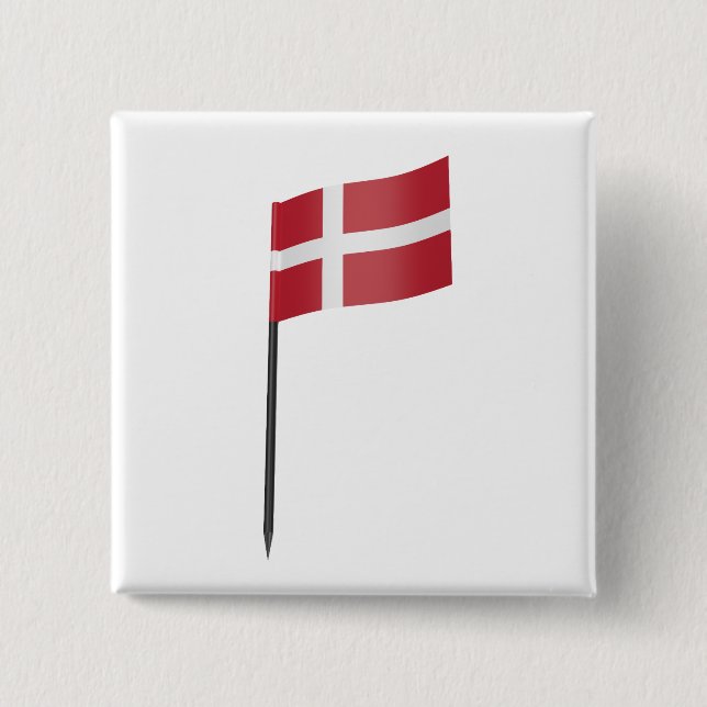 Flag of Denmark 2 Inch Square Button (Front)