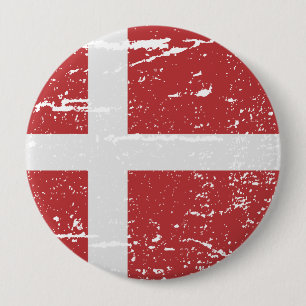 FLAG OF DENMARK 4 INCH ROUND BUTTON