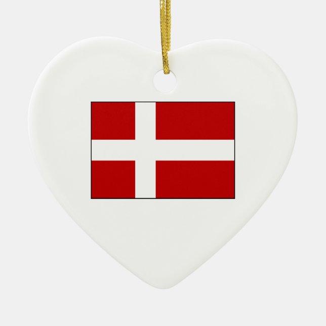 Flag of Denmark Ceramic Ornament (Front)