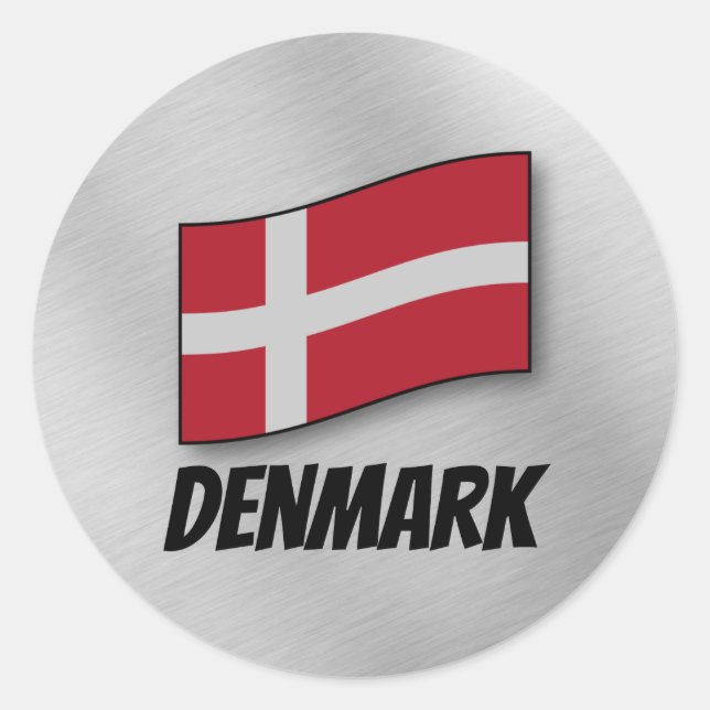 Flag of Denmark Classic Round Sticker (Front)