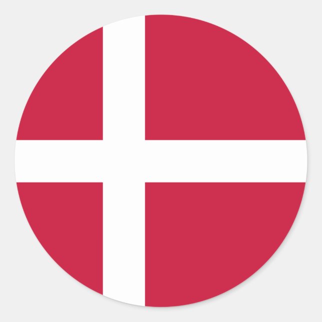 Flag of Denmark Classic Round Sticker (Front)