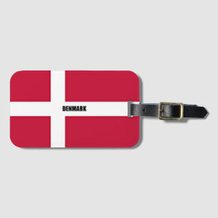Flag of Denmark, labelled,    Luggage Tag