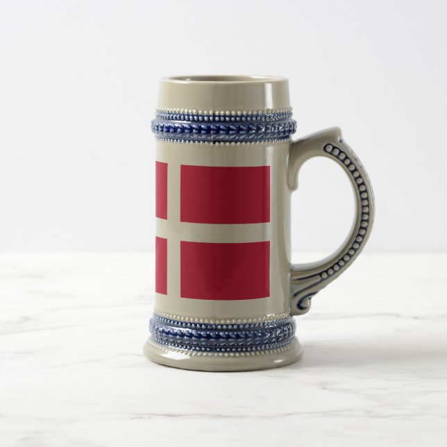 Flag of Denmark or Danish Cloth Beer Stein (Right)