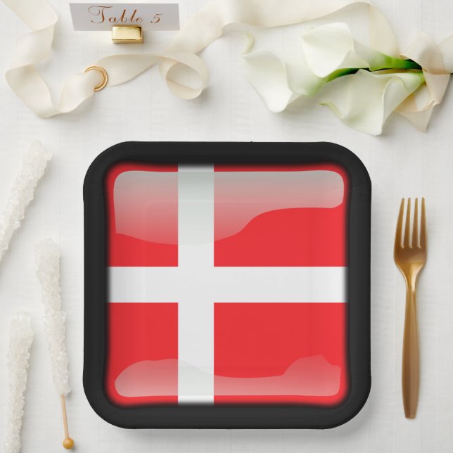 Flag of Denmark Paper Plate (Wedding)