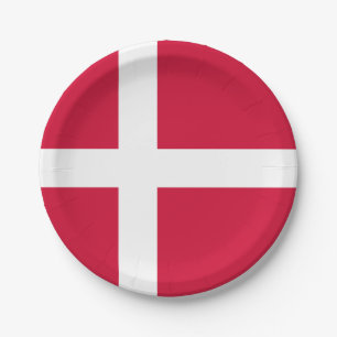 Flag of Denmark Paper Plates