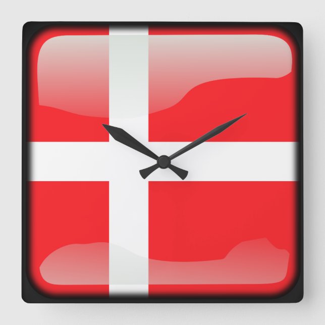 Flag of Denmark Square Wall Clock (Front)