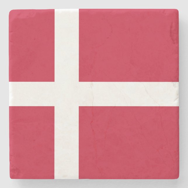 Flag of Denmark Stone Coaster (Front)