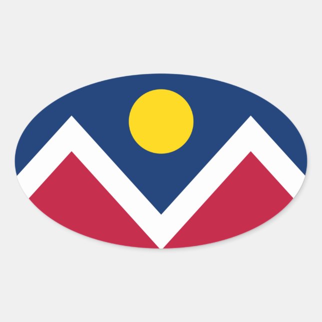 Flag of Denver, Colorado Oval Sticker (Front)
