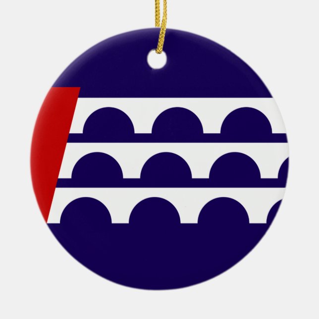 Flag of Des Moines (Iowa City) Ceramic Ornament (Front)