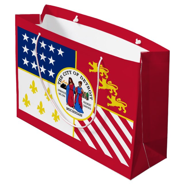 Flag of Detroit, Michigan Gift Bag (Back Angled)