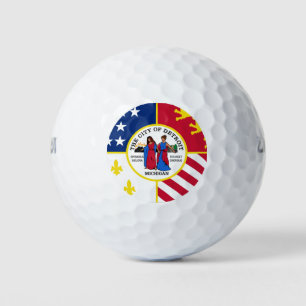 Flag of Detroit, Michigan Golf Balls