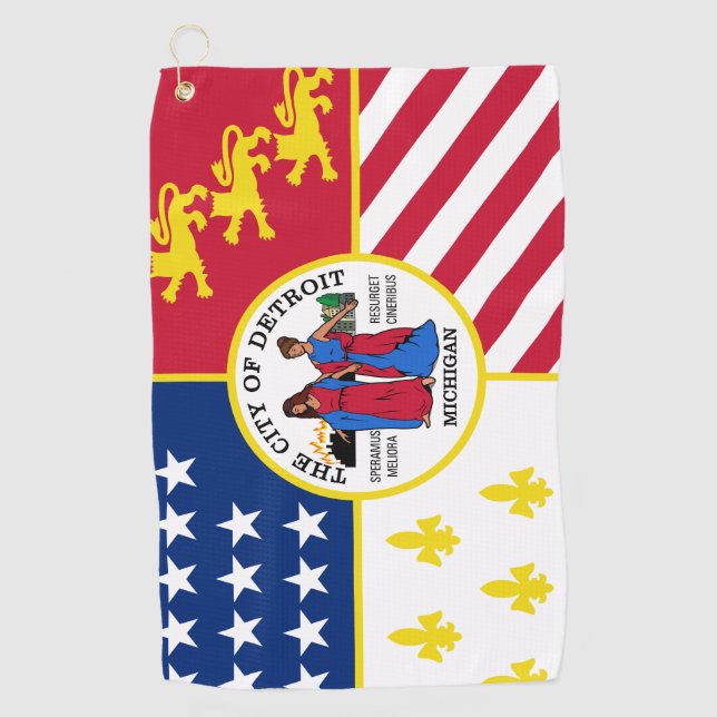 Flag of Detroit, Michigan  Golf Towel (Front)