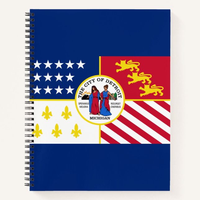 Flag of Detroit, Michigan Notebook (Front)