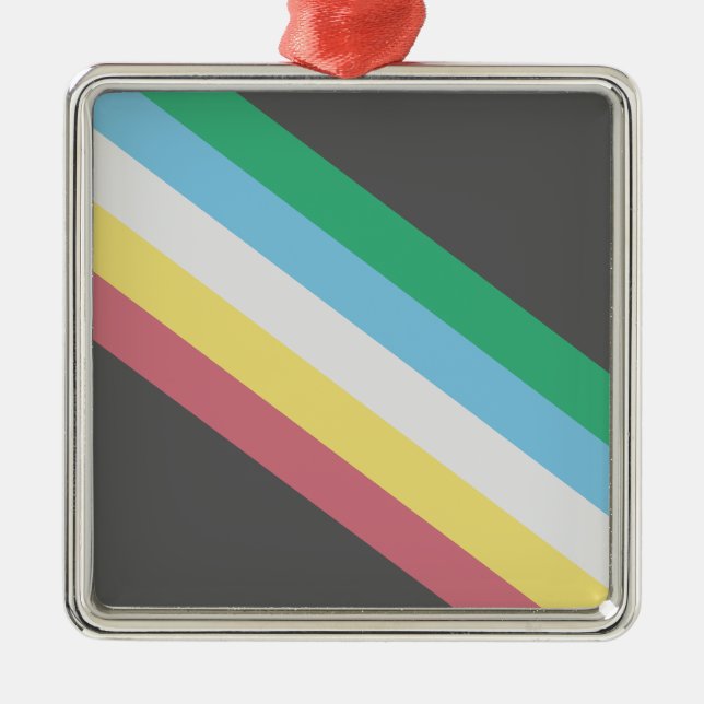 Flag of Disability Pride Metal Ornament (Front)
