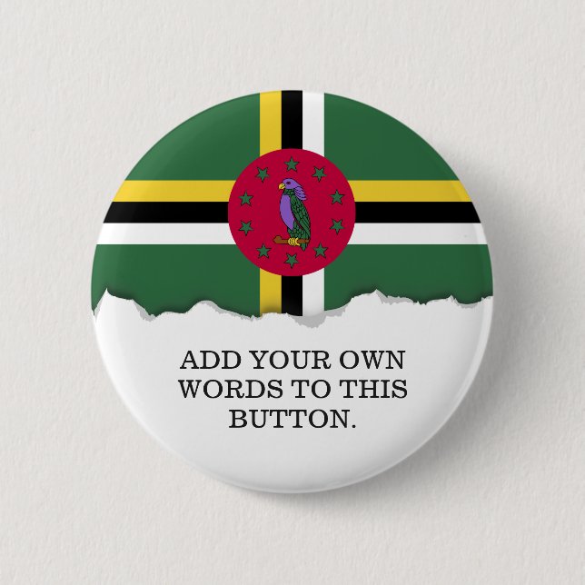 Flag of Dominica 2 Inch Round Button (Front)