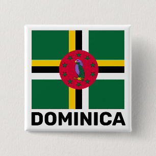 Flag of Dominica 2 Inch Square Button