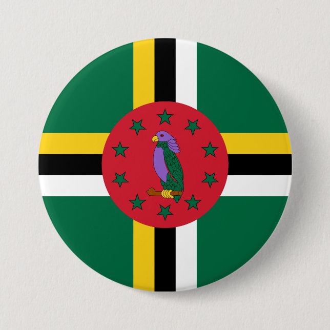 Flag of Dominica 3 Inch Round Button (Front)