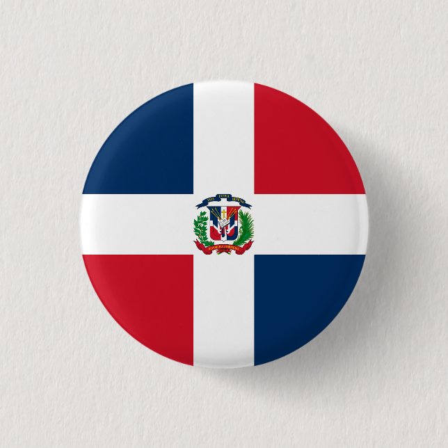 Flag of Dominican Republic 1 Inch Round Button (Front)