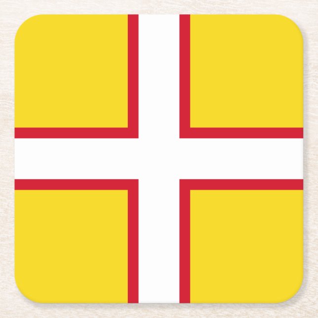 Flag of Dorset  Square Paper Coaster (Front)