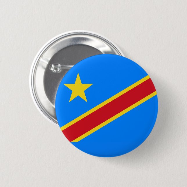 Flag of DR Congo 2 Inch Round Button (Front & Back)