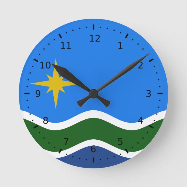 Flag of Duluth, Minnesota Round Clock (Front)