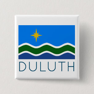 Flag of Duluth, MN 2 Inch Square Button