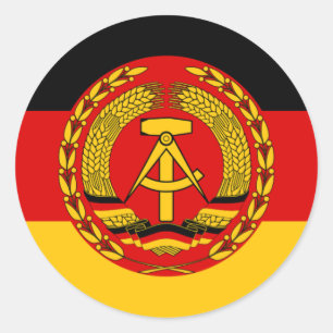 Flag of East Germany - Flagge der DDR (GDR) - NVA Classic Round Sticker
