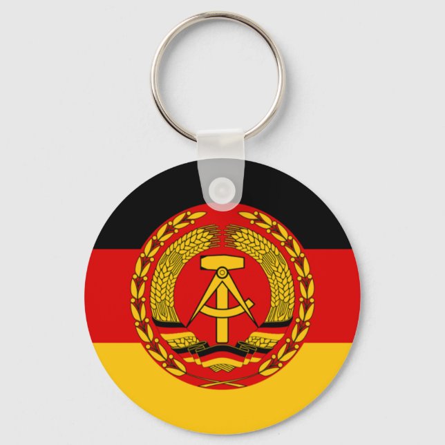 Flag of East Germany - Flagge der DDR (GDR) - NVA Keychain (Front)