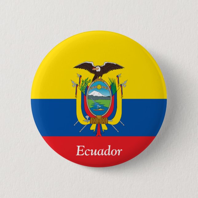 Flag of Ecuador 2 Inch Round Button (Front)
