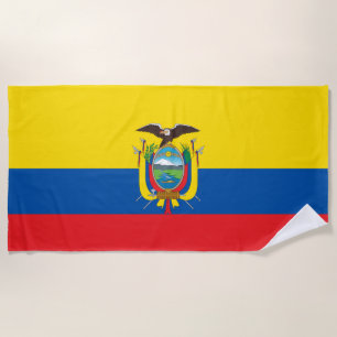 Flag of Ecuador Beach Towel