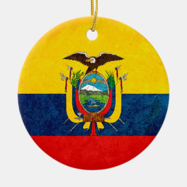 Flag of Ecuador Ceramic Ornament (Front)