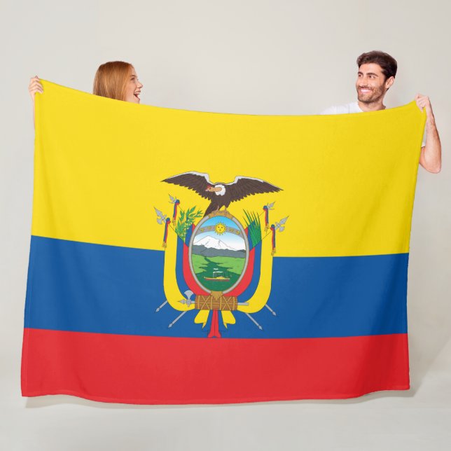 Flag of Ecuador large Fleece Blanket (In Situ)