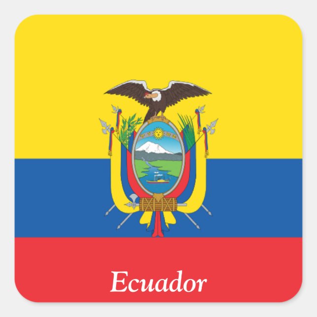 Flag of Ecuador Square Sticker (Front)