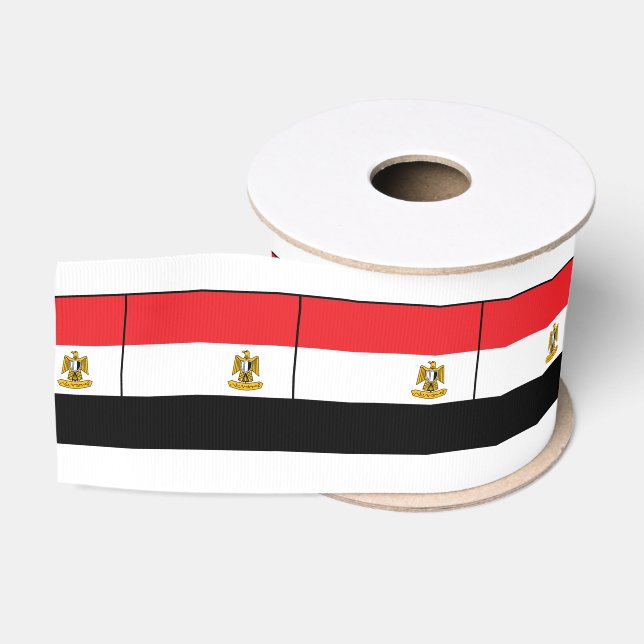 Flag of Egypt Eagle Red Black White Grosgrain Ribbon (Spool)