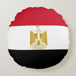 Flag of Egypt Round Pillow