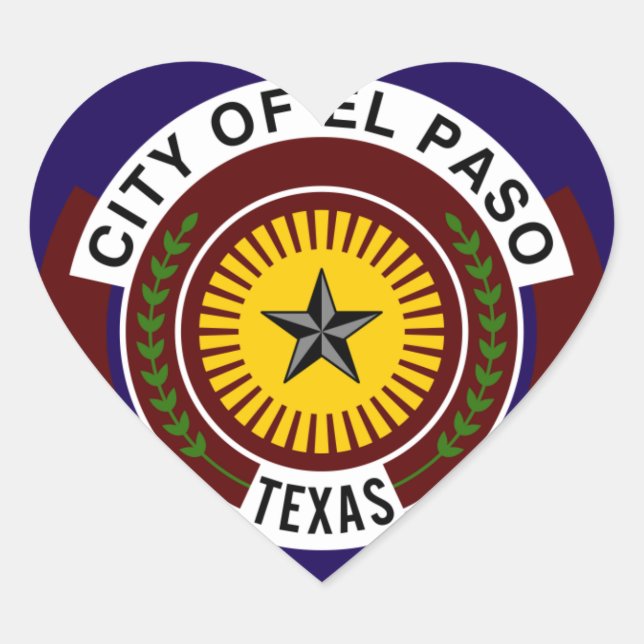 Flag of El Paso Heart Sticker (Front)