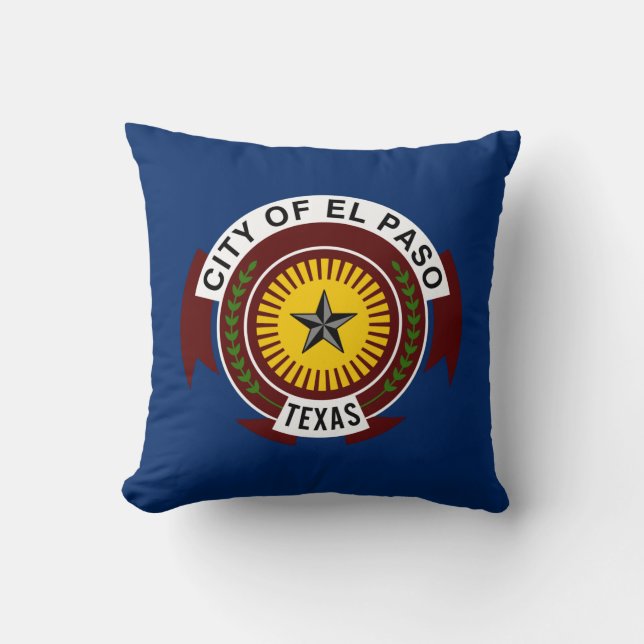 Flag of El Paso (Texas City) Throw Pillow (Front)