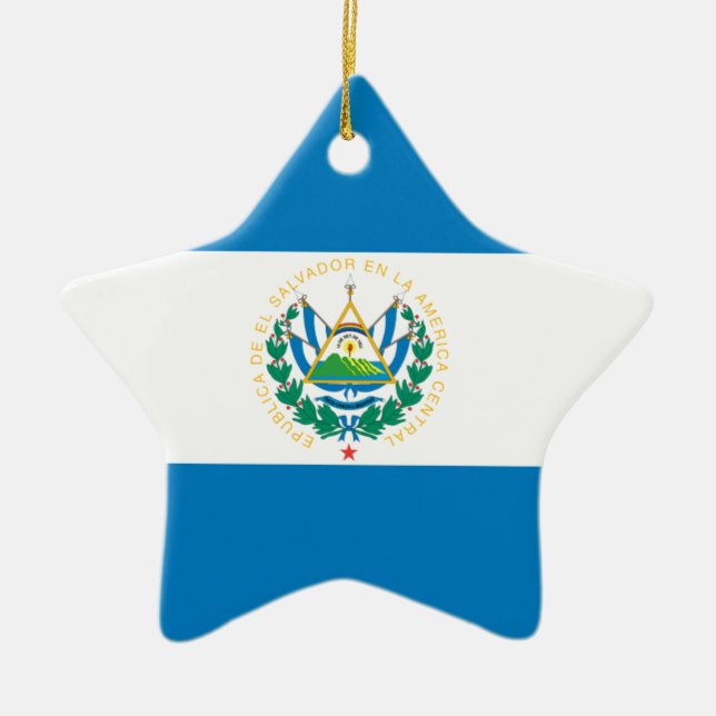 Flag of El Salvador Ceramic Ornament (Front)