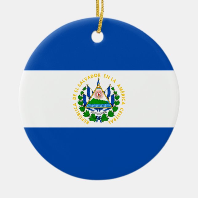Flag of El Salvador Ceramic Ornament (Front)